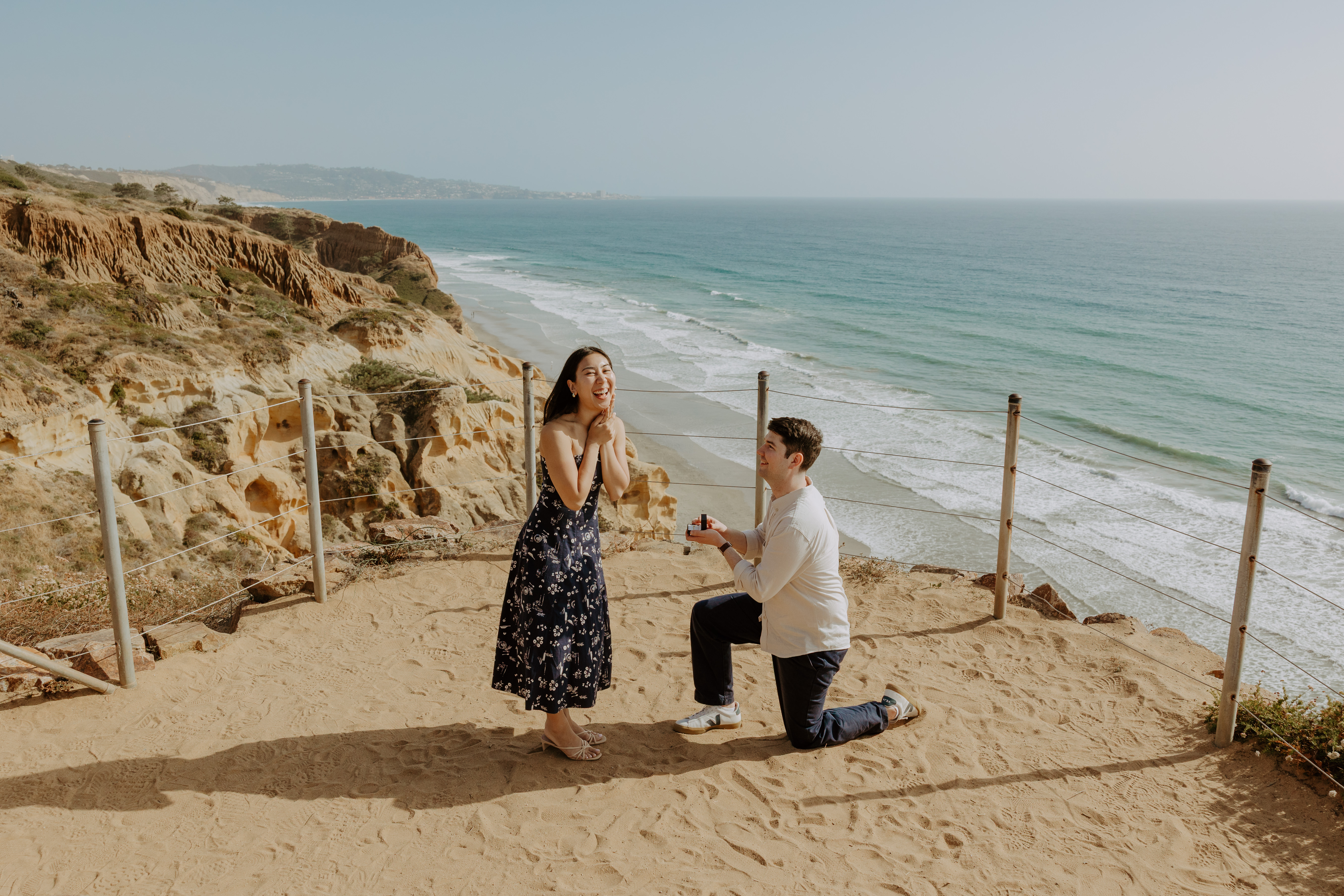 Scenic cliffside proposal at Torrey Pines, San Diego